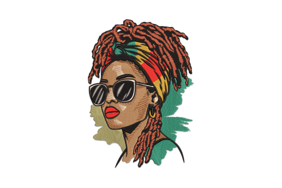 Afro Woman Embroidery Design