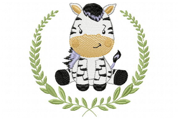 Baby Zebra Embroidery Design