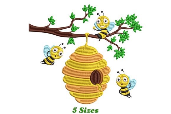 Bee Hive Embroidery Design
