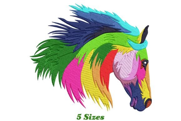 Colorful Horse Head Embroidery