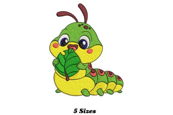 Cute Caterpillar Embroidery Design