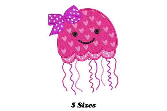 Cute Jellyfish Embroidery Design