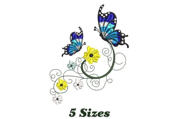Elegant Butterfly and Flowers