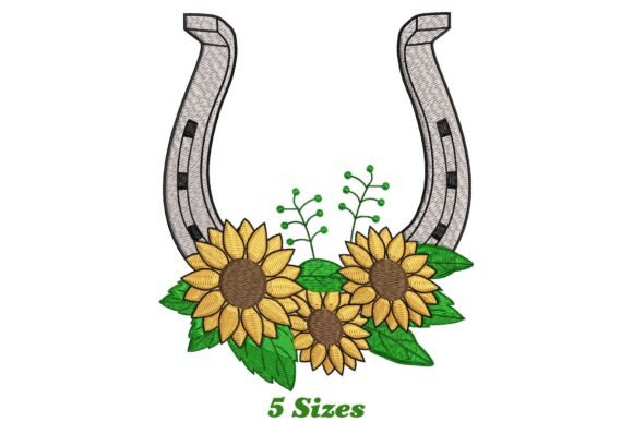 Floral Horseshoe Embroidery