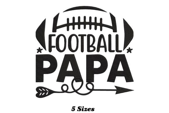 Football Papa Embroidery Design