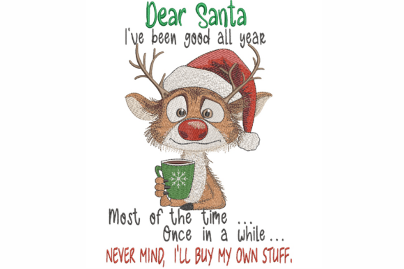 Funny Reindeer Embroidery