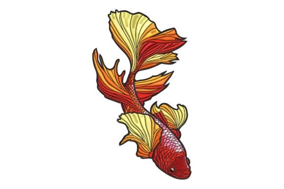 Koi Fish Embroidery Design