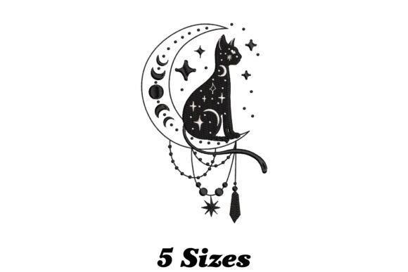 Mystical Cat Embroidery Design