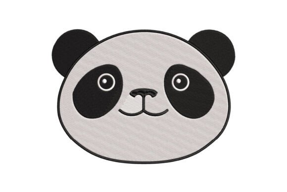 Panda Head Embroidery Design