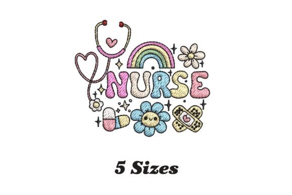 Retro Nurse Embroidery Design