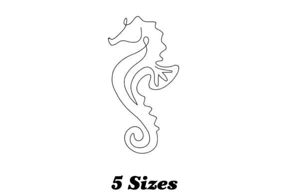 Seahorse Outline Embroidery Design