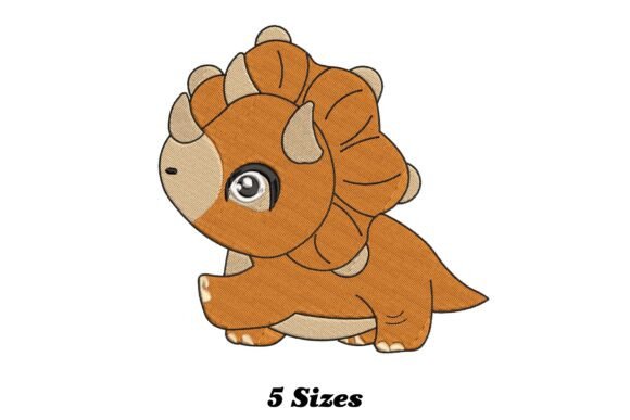 Triceratops Dinosaur Embroidery